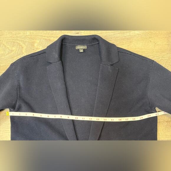EUC Talbots Navy Blue Women's Knit Long Length Casual Blazer - Picture 8 of 10